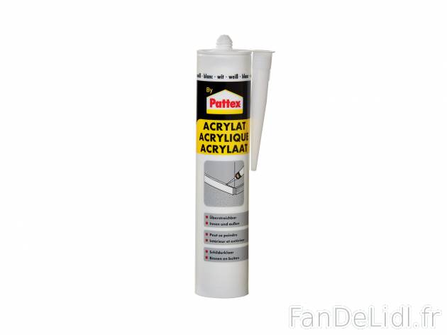 Mastic acrylique , le prix 2.49 €  
-  Env. 310 ml