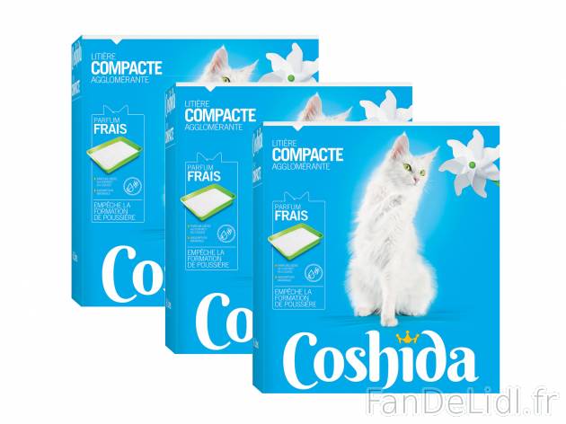 Litière agglomérante parfumée , le prix 2.66 € 
- Les 3 paquets dont 1 OFFERT ...