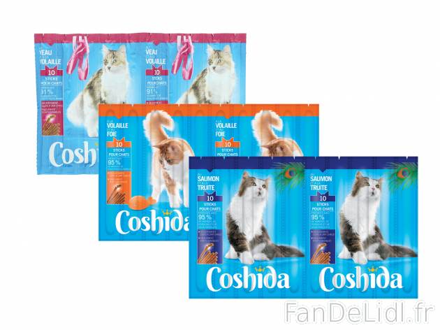 Sticks friandise pour chat , le prix 0.93 € 
- Les 3 paquets dont 1 OFFERT : ...