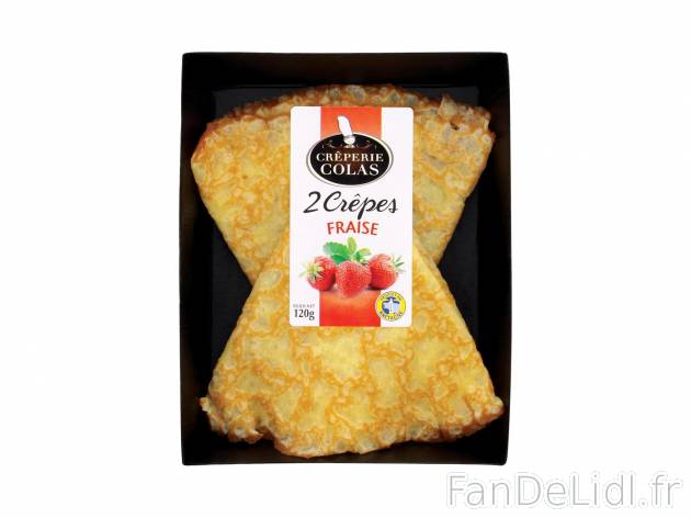 2 crêpes1 , prezzo 1.09 € per 120/150 g au choix 
- Au choix : à la confiture ...