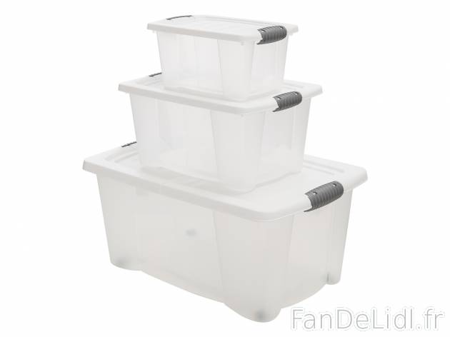 Set de boîtes de rangement , le prix 11.99 € 
- Set de 3
- Env. 5 L
- Env. ...