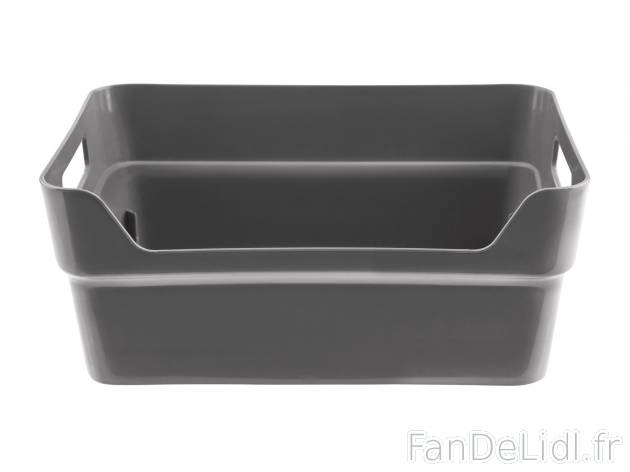 Bac de rangement , le prix 1.99 € 
- Env. 24 x 17 x 10,3 cm
- Env. 3 L
- 3 ...