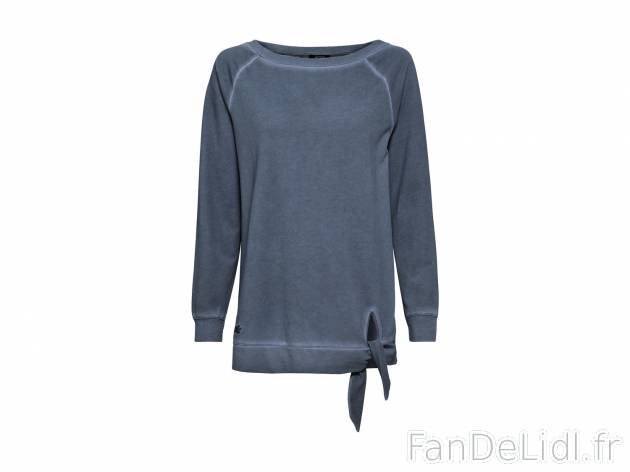 Sweat effet enduit femme , le prix 8.99 € 
- Ex. 60 % coton et 40 % polyester
- ...