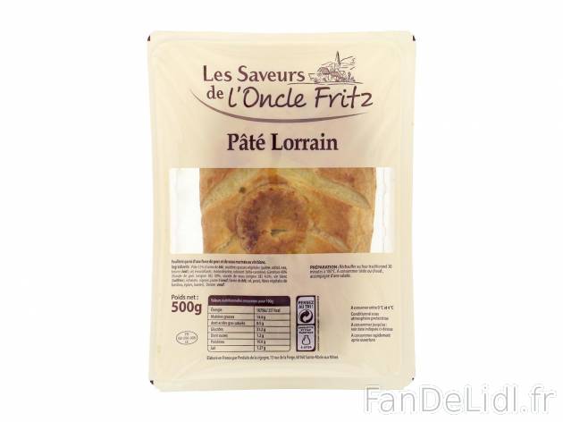 Pâté lorrain1 , prezzo 4.29 € per 500 g 
- Feuilleté garni d&apos;une ...