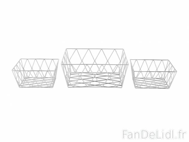 Set de corbeilles en fil métallique , le prix 6.99 € 
- Set de 3 : 2 x env. ...