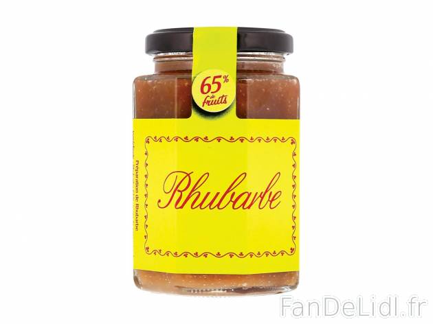 Préparation à la rhubarbe1 , prezzo 1.99 € per 305 g 
- Cuite au chaudron
- ...