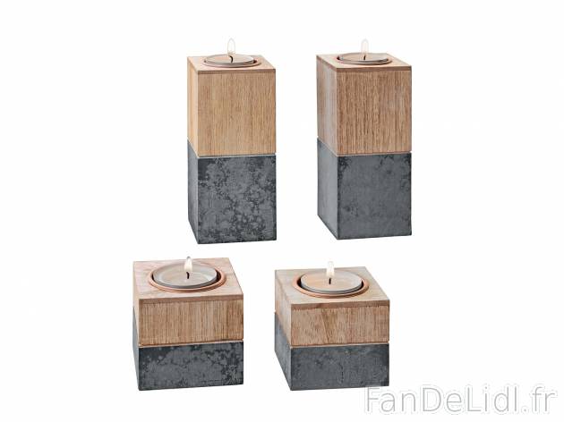 Accessoire décoratif aspect bois et béton , le prix 6.99 € 
- Au choix : boîte ...
