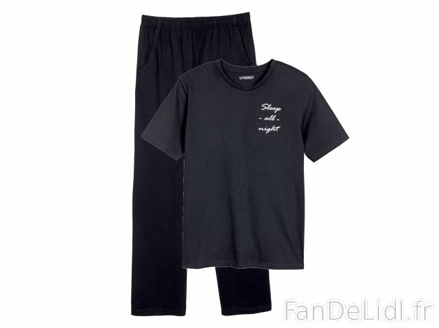 Pyjama homme , le prix 5.40 € 
- Ex. haut 100 % coton et bas 80 % coton et 20 ...