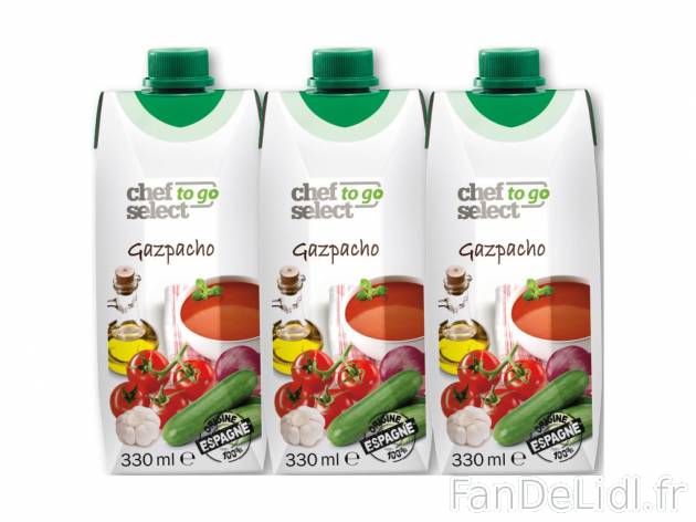 Gaspacho1 , prezzo 2.19 € per 3 x 33 cl 
-  Inédit chez Lidl