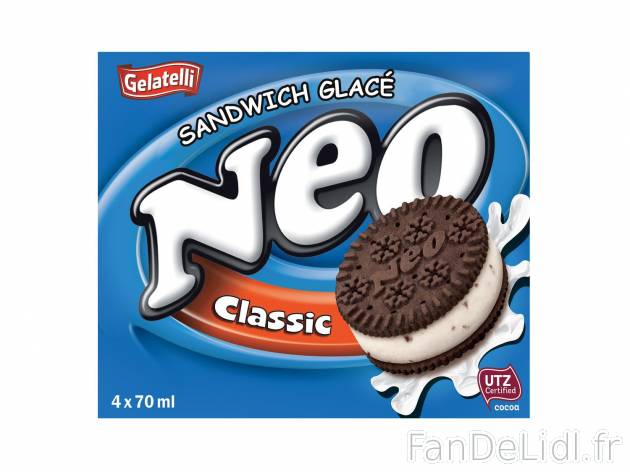 4 sandwichs glacés1 , prezzo 1.49 € per 176 g au choix 
- Au choix : classique ...
