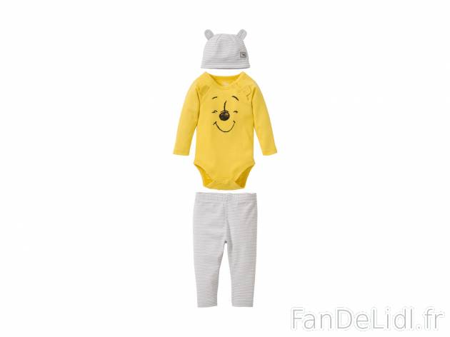 Ensemble bébé fille Disney , le prix 7.99 € 
- Ex. body 100 % coton, pantalon ...