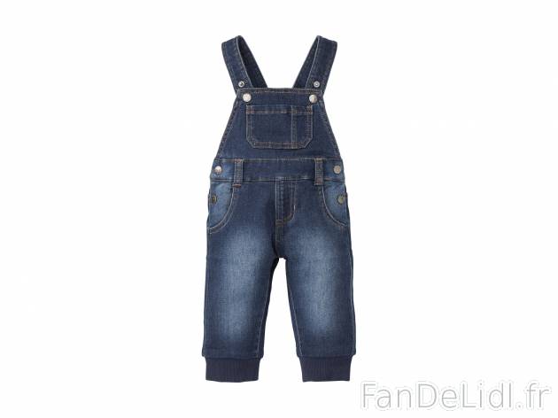 Salopette denim bébé garçon , le prix 6.99 € 
- Ex. 78 % coton, 20 % polyester ...