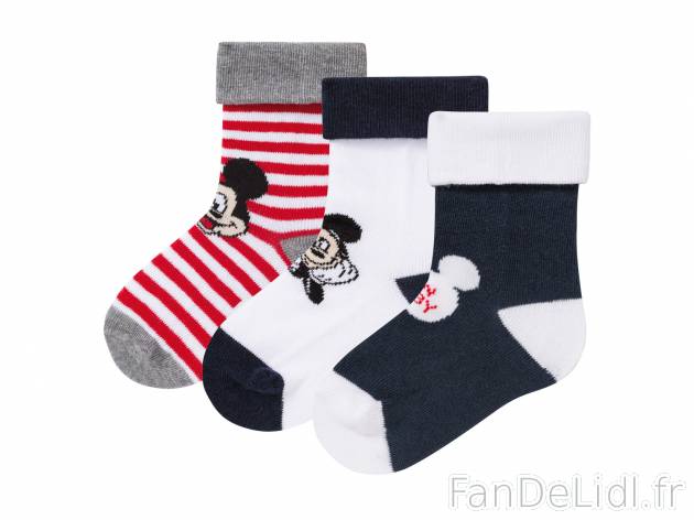Socquettes bébé garçon Disney , le prix 1.99 € 
- Ex. 72 % coton, 27 % polyamide ...