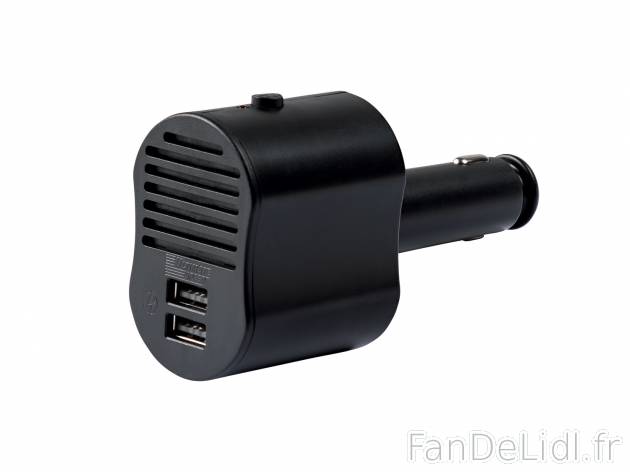 Purificateur d’air USB pour voiture , le prix 9.99 € 
- 2 ports USB éclairés ...