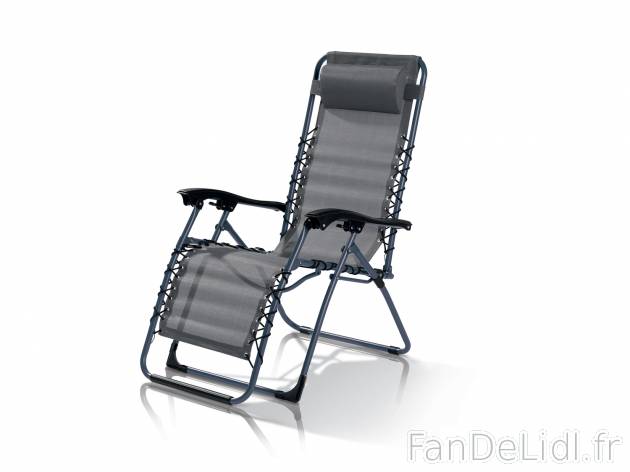 Fauteuil relax anthracite , le prix 44.99 € 
- 120 kg max.
- Appui-tête amovible, ...