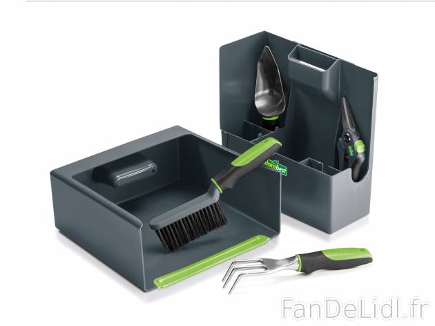 Boîte à outils de jardin , le prix 16.99 € 
- Set de 5
- 1 sécateur avec ...
