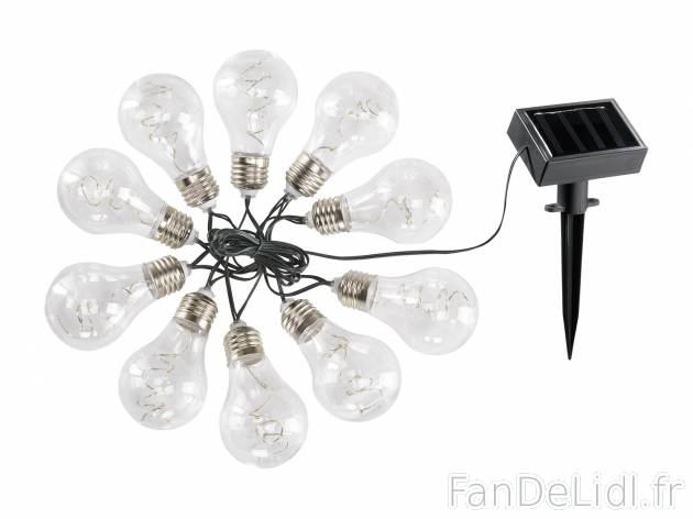 Guirlande lumineuse solaire , le prix 9.99 € 
- 2 coloris au choix
- Batterie ...