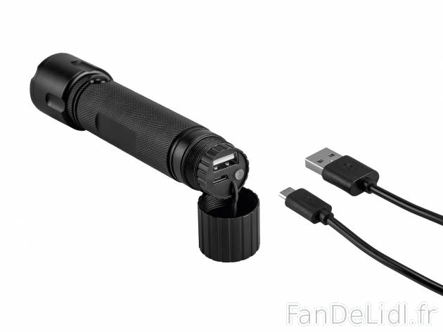 Lampe de poche à LED avec batterie Powerbank , le prix 11.99 € 
- LED 3 W
- ...