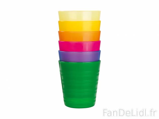 Vaisselle en plastique , le prix 1.89 € 
- Au choix : gobelets, 6x env. 200 ml ...