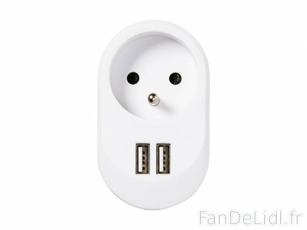 Prise électrique avec ports USB , le prix 5.99 € 
- Prise standard et 2 ports ...