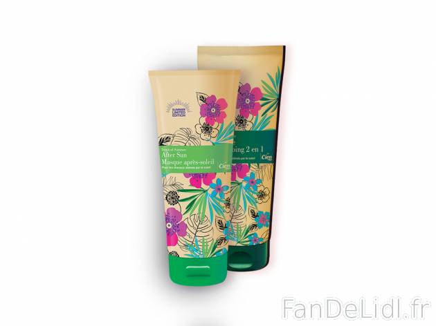 Shampooing ou masque après-soleil , le prix 1.99 €  
-  Inédit chez Lidl