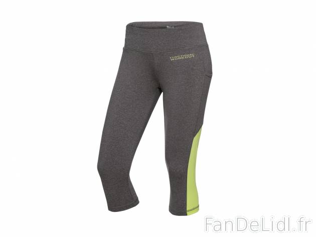 Corsaire technique femme , le prix 5.99 € 
- Ex. 88 % polyester et 12 % élasthanne ...