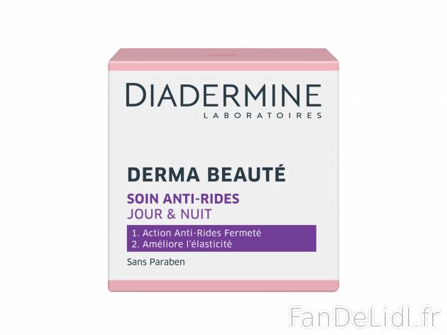 Diadermine soin de jour anti-rides , le prix 4.56 €  
-  Peaux sèches et sensibles