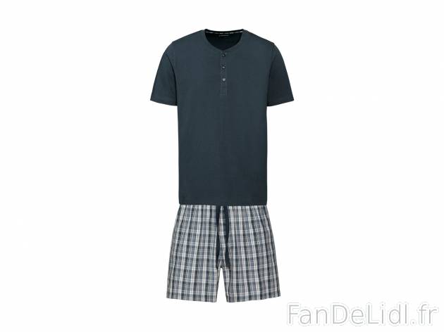 Pyjashort homme , le prix 7.99 € 
- Ex. haut 60 % coton et 40 % polyester et ...