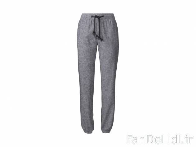 Pantalon en lin et coton femme , le prix 9.99 € 
- Ex. 55 % lin et 45 % coton
- ...