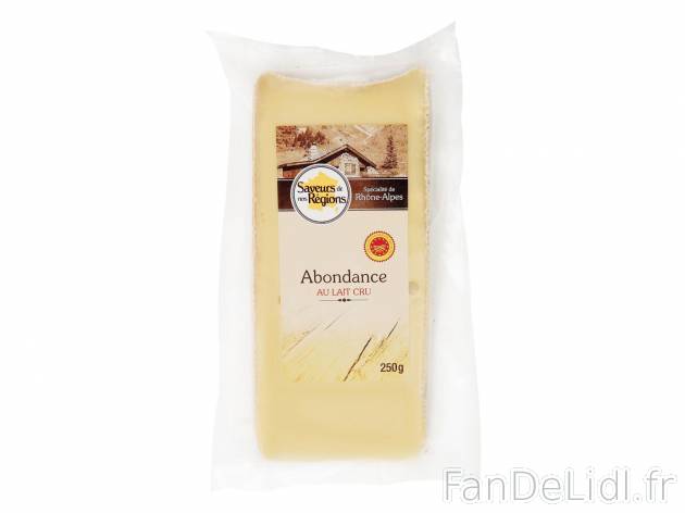 Abondance AOP1 , prezzo 3.29 € per 250 g 
-  Au lait cru
-  Lait de vache