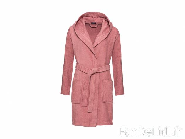 Peignoir , le prix 12.99 € 
- 100 % coton
- Femme : Du S au L selon modèle, ...