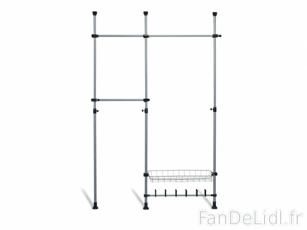 Penderie télescopique , le prix 49.99 € 
- Corbeille de rangement et support ...