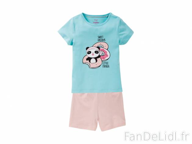 Pyjashort fille , le prix 3.99 €  
-  100 % coton
-  3 coloris au choix