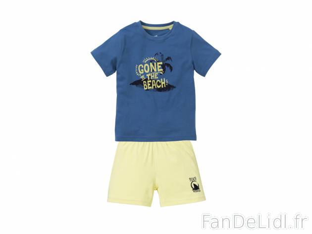 Pyjashort garçon , le prix 3.99 € 
- Ex. haut 100 % coton et bas 90 % coton ...
