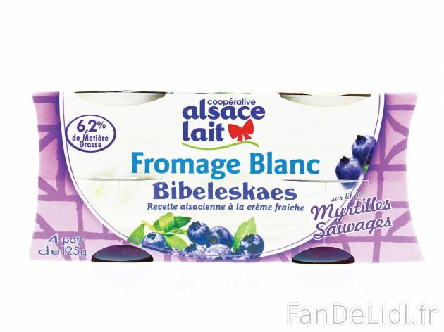 Fromage blanc sur lit de myrtilles sauvages1 , prezzo 2.19 € per 4 x 125 g 
- ...