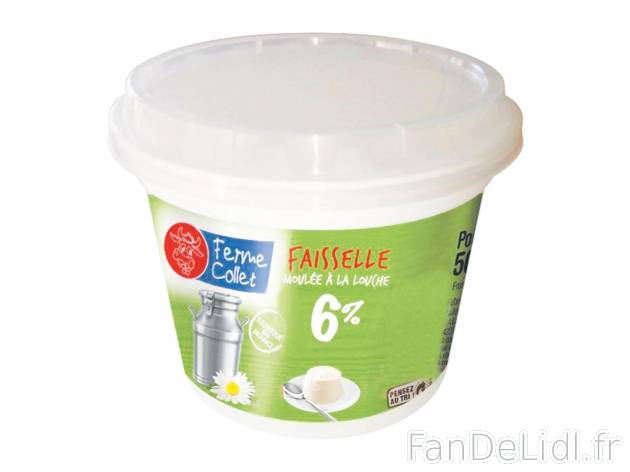 Faisselle1 , prezzo 1.29 € per 500 g 
-  6 % de Mat. Gr. sur produit fini