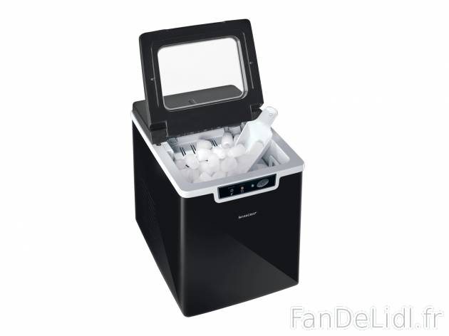 Fabrique à glaçons , le prix 115.00 € 
- 105 W
- 11-12 kg de glace en 24 heures
- ...