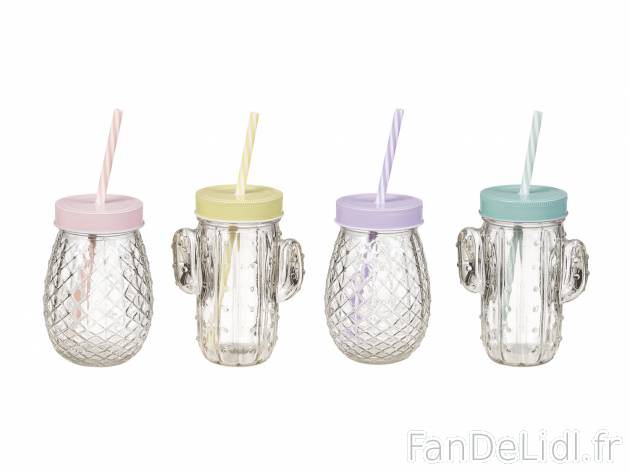 Verres à paille , le prix 4.99 € 
- Set de 4, env. 370 ml et env. 480 ml chacun
- ...
