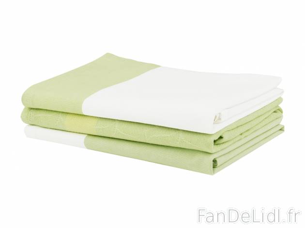 Torchons , le prix 4.99 € 
- 100 % coton
- Env. 50 x 70 cm
- Lot de 3
- 3 ...