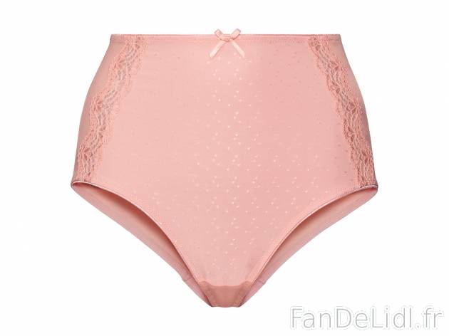 Culotte gainante , le prix 3.99 € 
- Ex. devant 84 % polyamide et 16 % élasthanne ...
