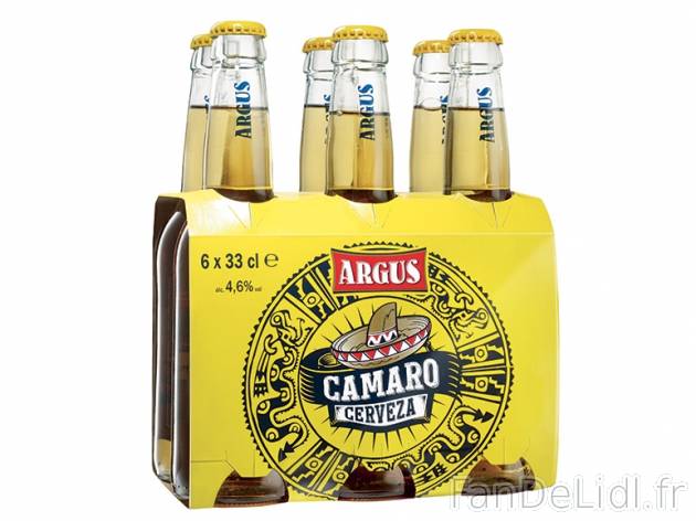 6 bières Argus , prezzo 4,00 € per 6 x 33 cl, 1 L = 2,27 € EUR. 
- 4,6 % Vol. ...