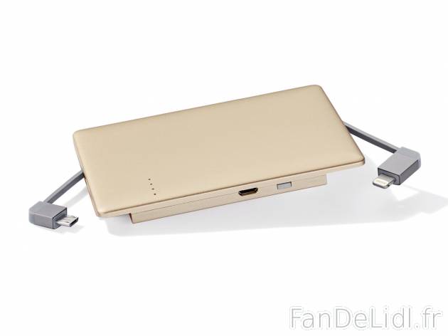 Batterie externe PowerBank , le prix 12.99 € 
- 3 000 mAh
- Smart charge
- ...