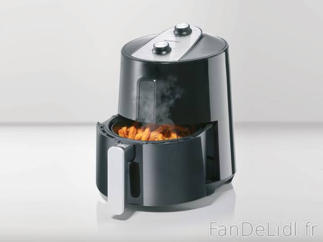 Friteuse à air chaud 1 500 W , le prix 49.99 € 
- Env. 2,6 L
- Frire, griller, ...