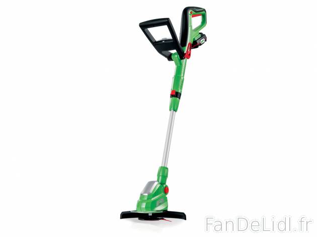 Coupe-bordures sans fil 20 V , le prix 59.99 € 
- Accessoires : 20 lames de rechange
- ...