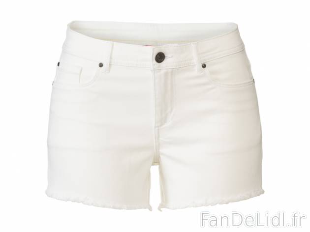 Short en jean femme , le prix 6.99 € 
- Ex. 98 % coton et 2 % élasthanne (LYCRA®).
- ...