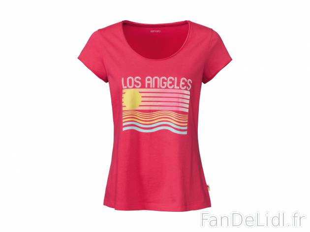 T-shirt femme , le prix 3.99 € 
- Ex. 90 % coton et 10 % viscose (viscose de ...