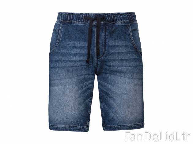 Short en jean homme , le prix 8.99 € 
- Ex. 82 % coton, 17 % polyester et 1 % ...