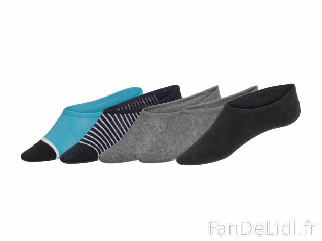Socquettes invisibles homme , le prix 3.99 € 
- Ex. 77 % coton, 21 % polyamide ...