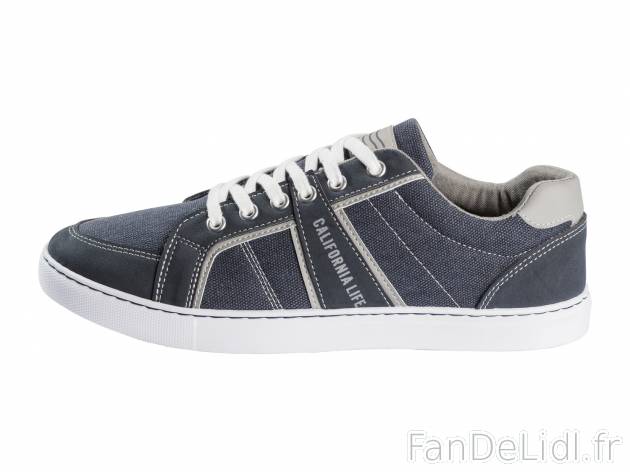 Chaussures homme California life , le prix 9.99 € 
- Ex. dessus textile, polyuréthane, ...