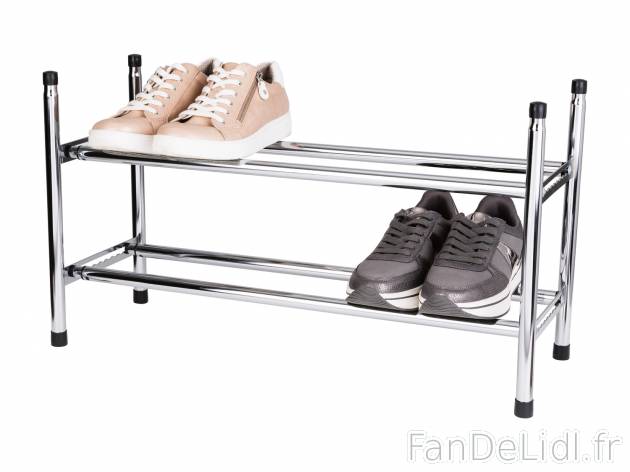 Étagère à chaussures , le prix 8.99 € 
- En acier chromé
- Télescopique ...